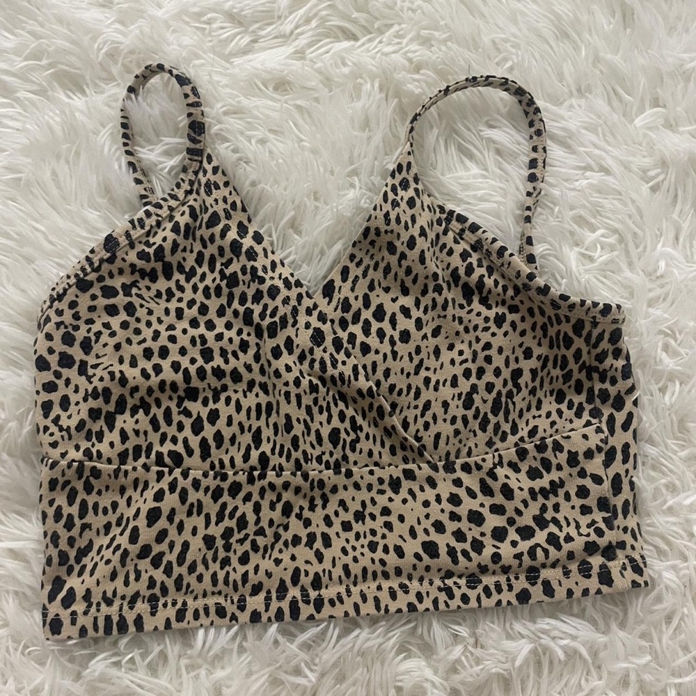 Brandy Melville Leopard Print Bra - Black and Tan